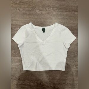 Wild Fable White Cropped Tee - Medium